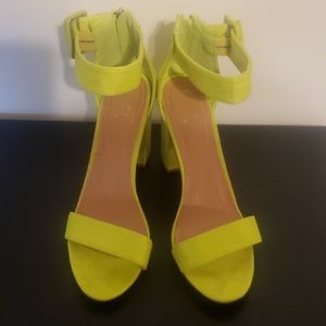 Electric Yellow Block Heels (sz 11)